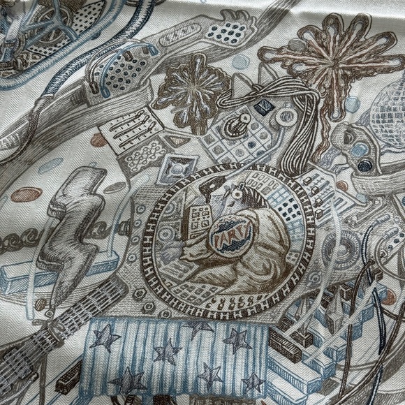 Le Monde d'Hermès shawl 140 - Picture 7 of 8